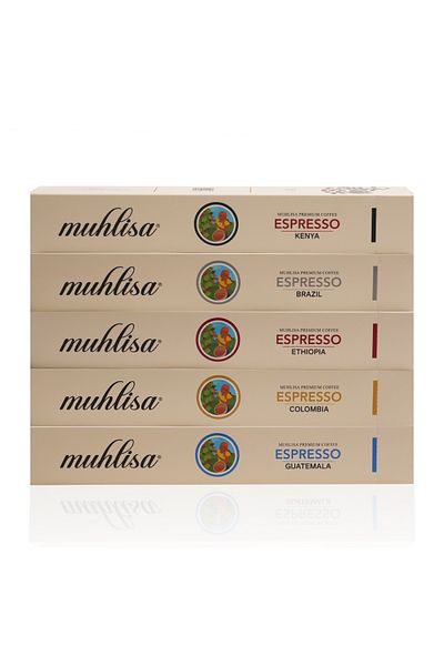 Omnex Muhlisa Espresso 5 Types Capsule Coffee Set (50 Capsules)