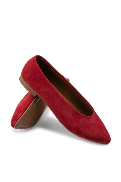 Deery Genuine Suede Red Women's Ballerinas