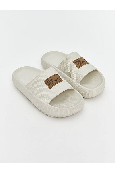 LC Waikiki Lcw Steps Beige Printed Single Strap Boy's Slippers