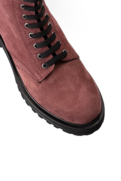 Deery Hakiki Nubuk Pembe Kadın Postal Bot