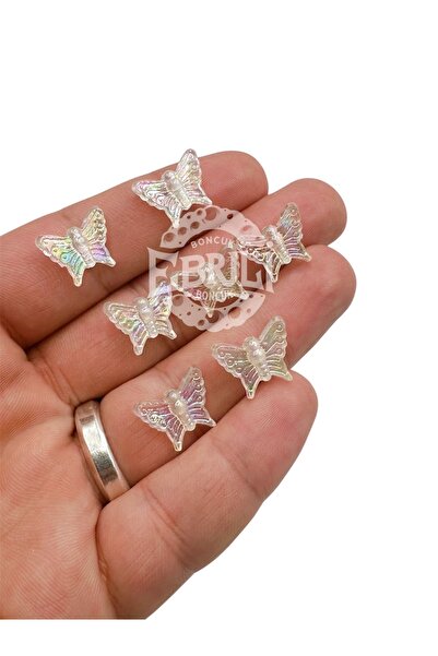 Ebruli Boncuk Πολύχρωμες, διαφανείς χάντρες πεταλούδας μικρού μεγέθους για κα...