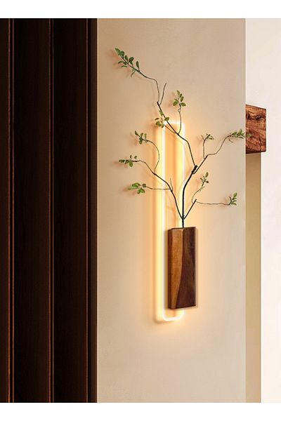 sharpdo Luxury LED Wall Light with Acrylic Green Plant Design for Living Room
