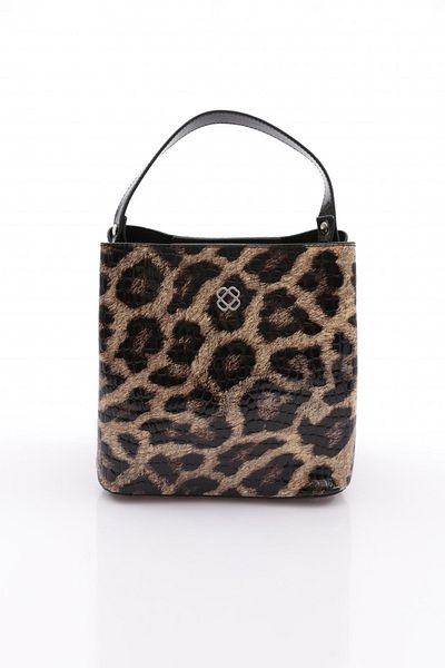DGN Black Leopard Print Women's Bag - Pocket Detailed, Model 41653431