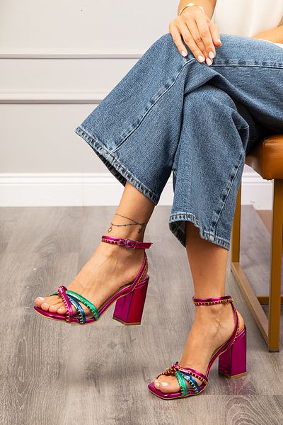 Deery Fuchsia Heeled Women's Evening Dress Shoes