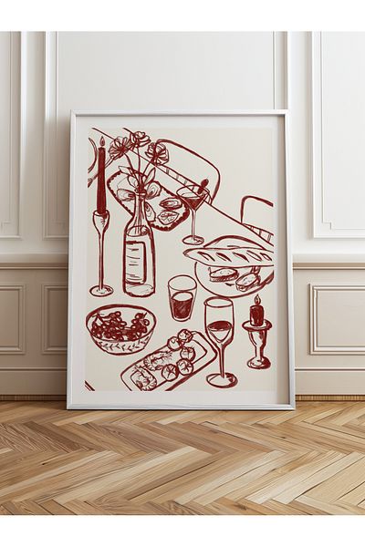 HOMEPACK Pictură cu un singur cadru din lemn Pictură poster dintr-o bucată TK/844