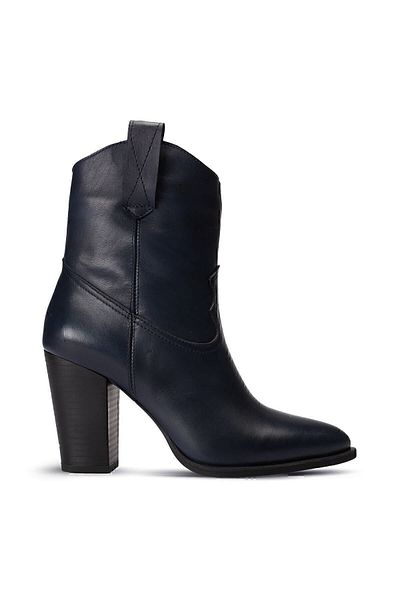 Deery Γυναικείες μπότες από γνήσιο δέρμα Navy Blue