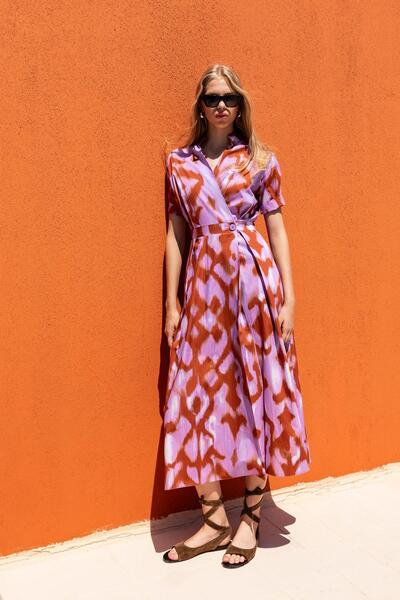 KAMEYA BATİK DESENLİ ELBİSE 25S40739