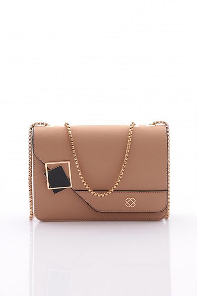 DGN Women's Handle Chain Square Bag Nude 11282361235102