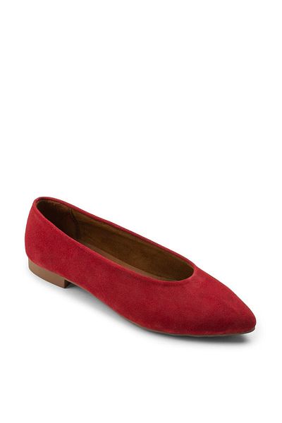 Deery Genuine Suede Red Women's Ballerinas