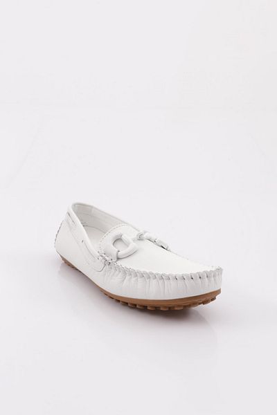 DGN K105 Pantofi Mocasini Accesorii Dama Piele Veritabila Alba