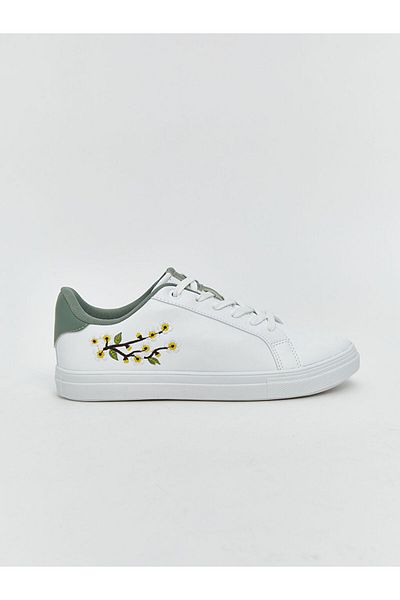 LC Waikiki Pantofi sport de damă LCW STEPS cu broderie cu flori albe