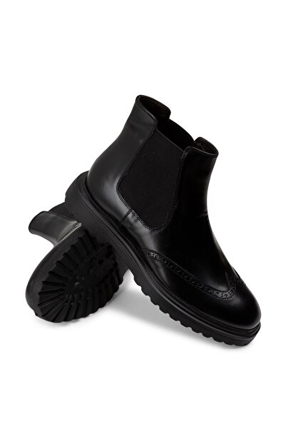 Deery Genuine Leather Black Men's Chelsea Boots