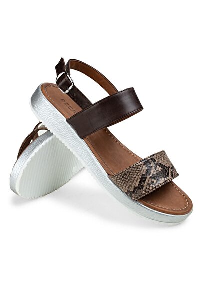 Deery Brown Crocodile Women's Sandals