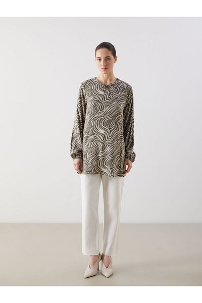 LC Waikiki New Season Baglamali Collar Patterned Women's Blouse - S5M292Z8