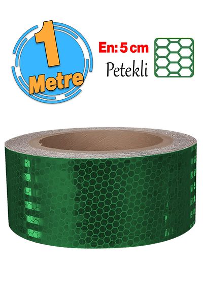 Badem10 Adhesive Night Glowing Reflective 5 cm Reflective Warning Tape 1 Meter Dark Green Color Strip Tape