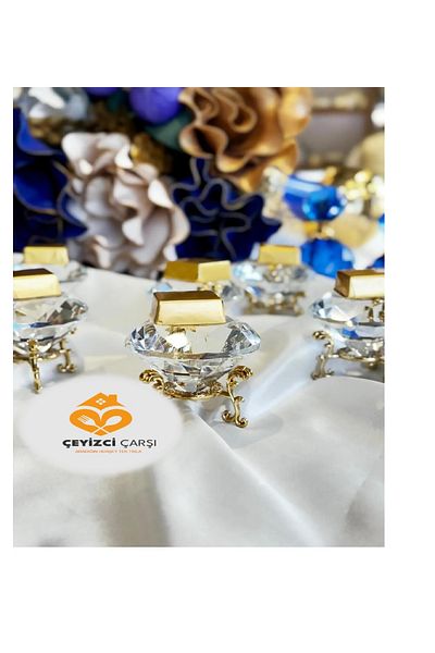 Çeyizci Çarşı Modern Design Diamond Turkish Delight Bowl - Stylish Ring Stand