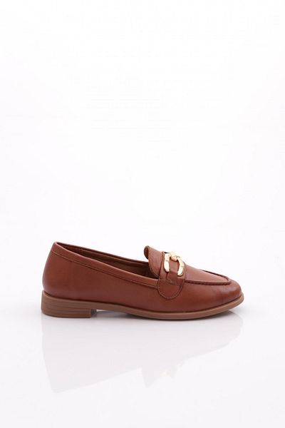 DGN Loafer de damă, brun închis, cu accesorii metalice - 296232110