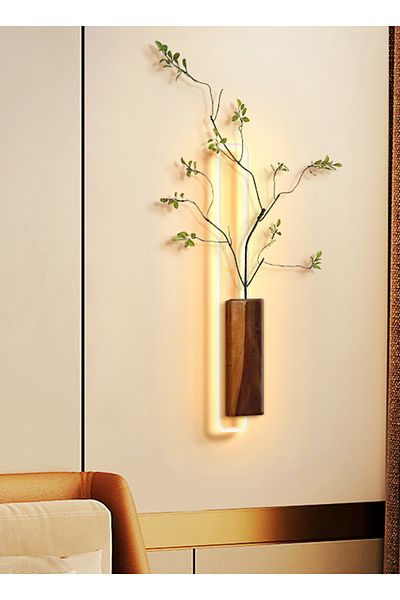 sharpdo Luxury LED Wall Light with Acrylic Green Plant Design for Living Room