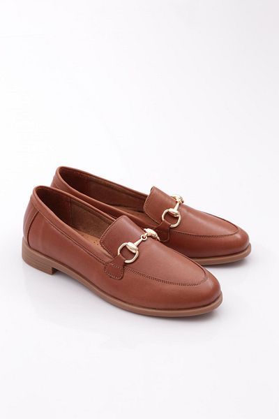DGN Loafer de damă de culoare brun închis - cu accesorii metalice 296132110