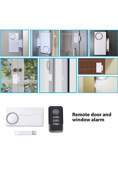 fulina Door and Window Alarm,Burglar Wireless Alarm with Remote Control for Home Security,Easy to Install