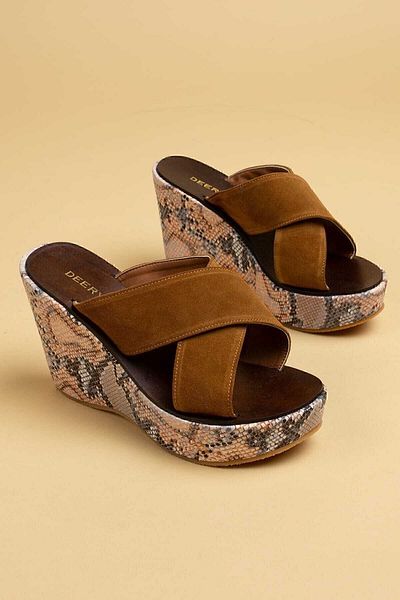 Deery Genuine Suede Cinnamon Color Women's Slippers