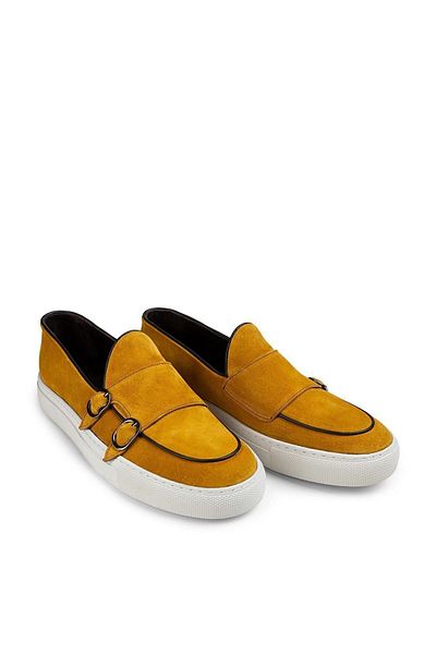 Deery Γνήσιο Suede Yellow Double Buckle Ανδρικό Sneaker