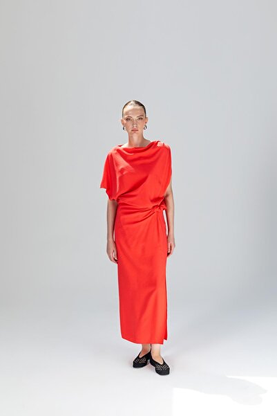 KAMEYA DEGAJE YAKA BÜRÜMCÜK ELBİSE 25S40780