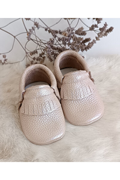 Hodore Rocco Salmon Genuine Leather Baby Booties Moccasin