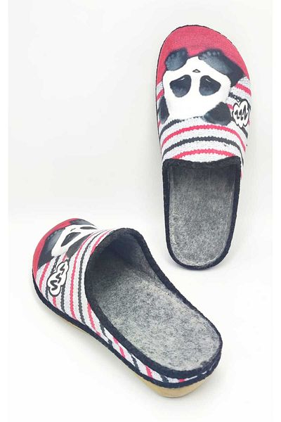 Tigerline Γυναικείες παντόφλες για το σπίτι Ms254 Panda Velvet printed House Slippers