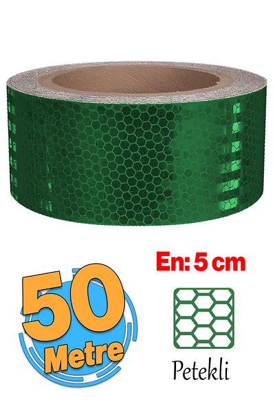 Badem10 Adhesive Night Glowing Reflective 5 cm Reflective Warning Tape 50 Meters Dark Green Color Strip Tape