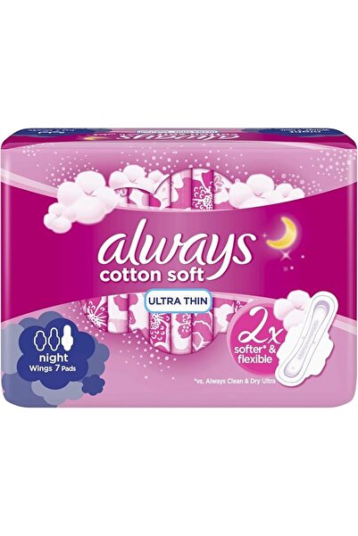 Always Soft Ultra Thin, Night Sanitary Pads, 7 Ct, Large