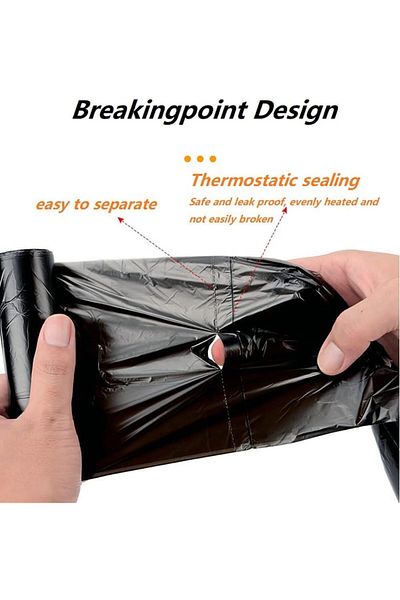 COOYA Roll Household Garbage Bag With Drawstring, Disposable Kitchen Bathroom Supplies,18Pcs/roll,40x50cm
