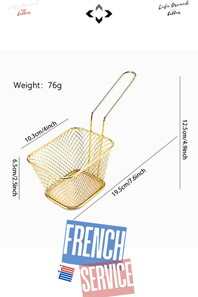 LİGROUND 🍟 1Pc Potato Nugget Frying Serving Set Mini Stainless Steel Serving Basket