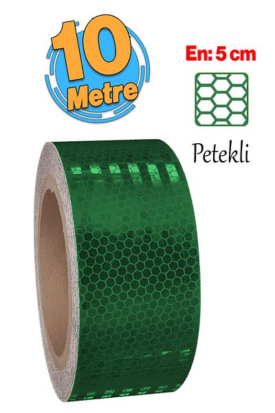 Badem10 Adhesive Night Glowing Reflective 10 Meters Dark Green Color Strip Tape 5 cm Reflective Warning Tape