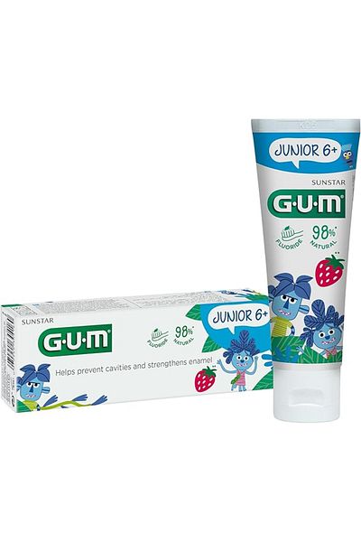 GUM Junior Kids Toothpaste - 7+ Years - Tutti Frutti Flavour - Natural - SLS, Paraben Free 50ML
