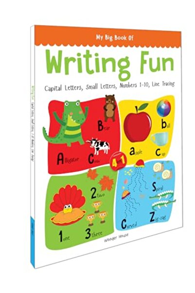 Wonder House Books كتابي الكبير عن الكتابة الممتعة، كتابة وممارسة الحروف الكبيرة والحروف الصغيرة والأرقام من 1 إلى 10 و