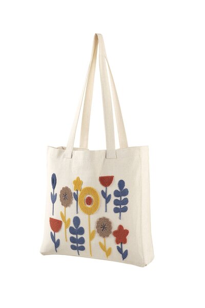 Louis Marie %100 Pamuk Özel Tasarım Punch Nakışlı Çok Amaçlı Çanta