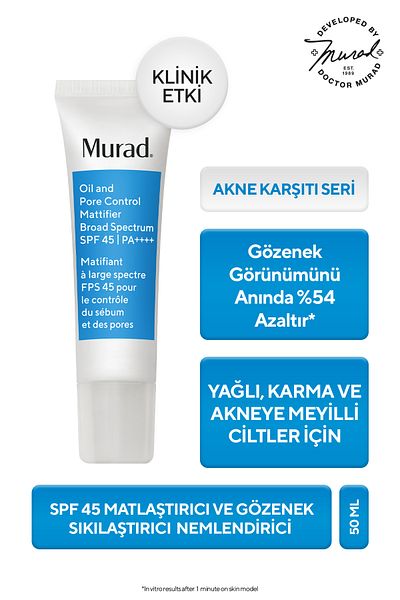 Murad كريم مرطب للتحكم في الزيت والمسام بعامل حماية من الشمس SPF45 - 50 مل