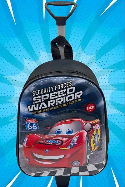 Uniquerrs Kresco Cars Speed ​​McQueen 5D în relief cu roți de tragere și rucsac