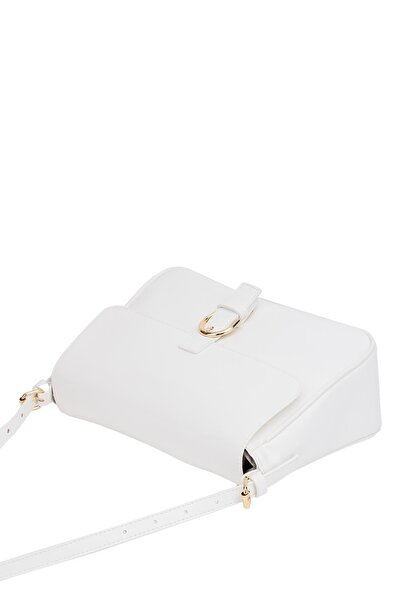 Madamra Bílá dámská kabelka do ruky a přes rameno se zapínáním na magnet