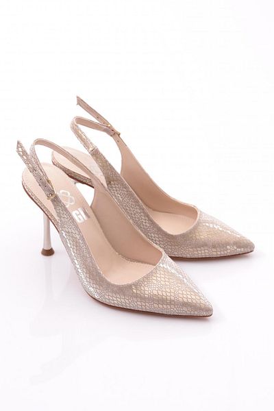 DGN Pm450-k099-2 Women's Heeled Shoes - Gold Laser