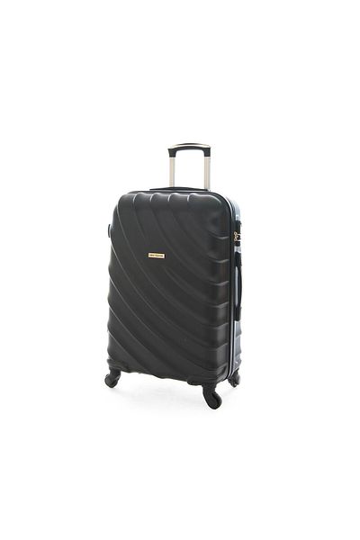 New Travel مجموعة حقائب سفر صلبة، حقيبة سفر بعجلات من مادة ABS، مع قفل مركب و4 عجلات BR1098/3P-أسود
