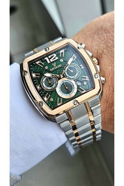 Raymond G 811718 M Metal Men's Wrist Watch - Stainless Steel - 2 Year Warranty