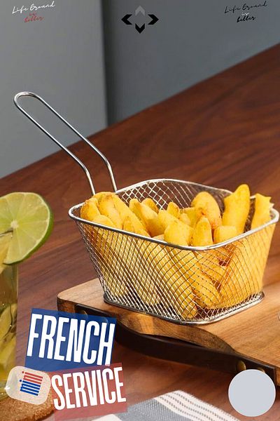 LİGROUND 🍟 1Pc Potato Nugget Frying Serving Set Mini Stainless Steel Serving Basket