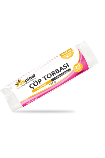 Atiplast Çöp Torbası Endüstriyel Orta Boy 150 gr 55 x 60 cm Siyah 5 Rulo