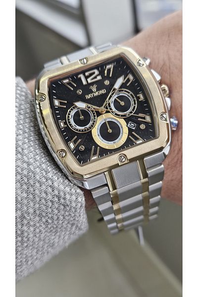 Raymond G 811718 M Metal Men's Wrist Watch - Stainless Steel - 2 Year Warranty