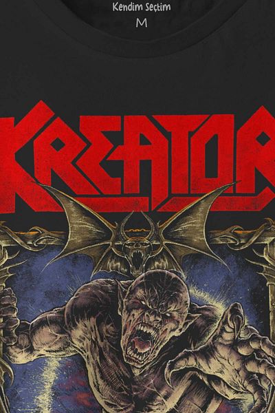 Kendim Seçtim Tricou negru Regular Fit Kreator Portal Metal Music Tricou unisex imprimat