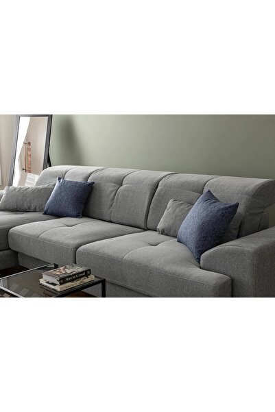 Vivense Frido Köşe Koltuk Keten, Gri, Sol Köşe