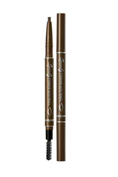 PERIPERA Speedy Eyebrow Auto Pencil - Natural Look, Supplies Elevator, Eyebrow Pencil (02 Gray Brown)