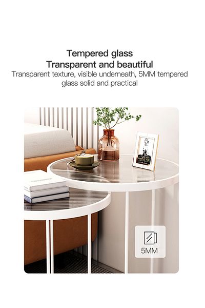 sharpdo Simple Tempered Glass Side Table in the Living Room